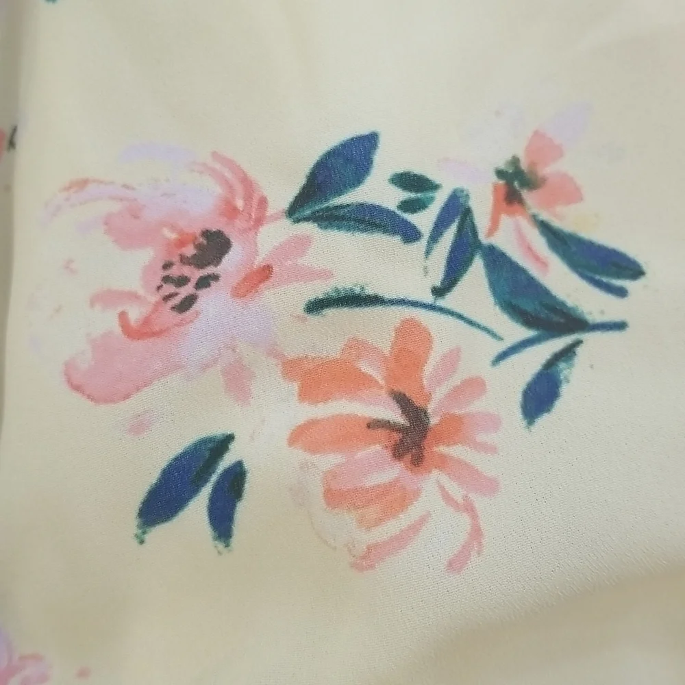 💕PALOMA BLUE💕 Evie Gathered Floral-Print Crepe Midi Dress Yellow Medium M NWOT - Picture 14 of 16